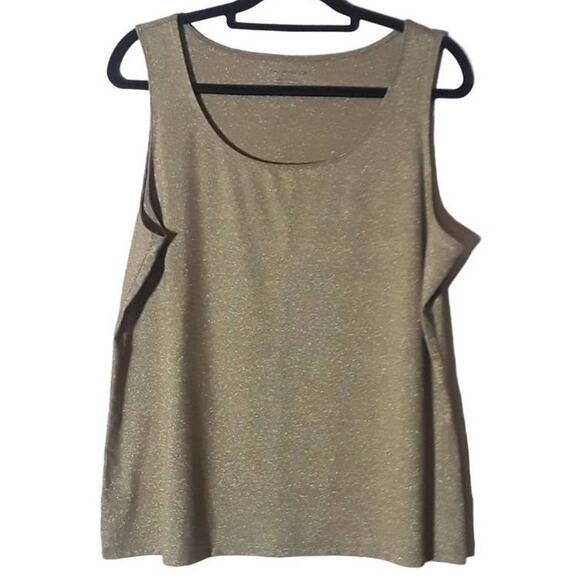 Charter Club Sparkly Shimmering Metallic Brown Tank Top XL - Picture 1 of 9